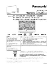 Panasonic LIFI PT-56LCZT0 Operating Instructions Manual