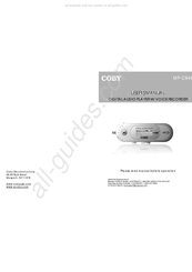 Coby MPC848 - 256 MB Digital Player User Manual