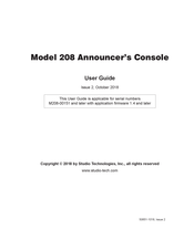 Studio Technologies 208 User Manual