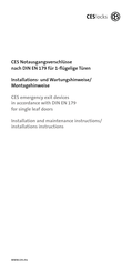 CES 9.000E-SP Installation And Maintenance Instructions Manual