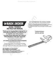 Black & Decker NHT518 Instruction Manual