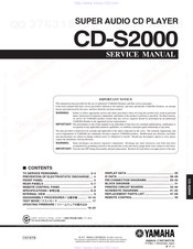 Yamaha CD S2000 - SACD Player Service Manual