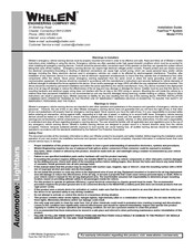 Whelen Engineering Company FastTrax FTR3 Installation Manual