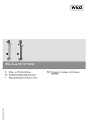 Wilo Drain VC Series Installation And Operating Instructions Manual
