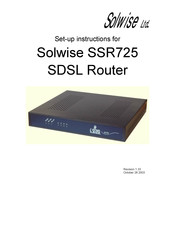 Solwise SSR725 Setup Instructions