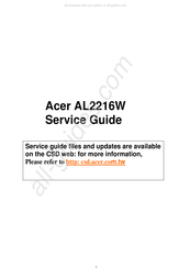 Acer AL2216W Service Manual