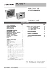 gefran GF_VEDO TL 65CT Installation And Operation Manual