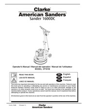 Clarke American Sanders Sander 1600DC Operator's Manual