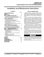 Carrier 38VMH336 Series Installation And Maintenance Instructions Manual