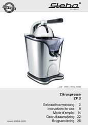 Steba ZP 3 Instructions For Use Manual