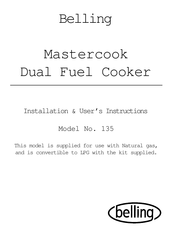 Belling Mastercook 135 Installation & User's Instructions