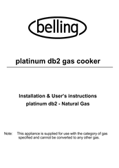 Belling platinum db2 Installation & User's Instructions