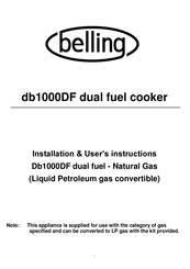Belling Db1000DF Installation & User's Instructions