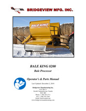 Bridgeview BALE KING 8200 Operator's & Parts Manual