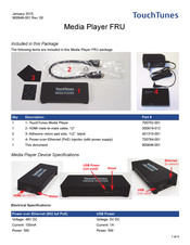 TouchTunes Media Player FRU Quick Start Manual