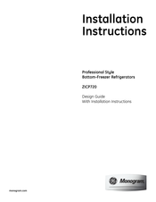GE Monogram ZICP720 Design Manual With Installation Instructions