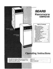Sears Kenmore 13405 Series Operating Instructions Manual