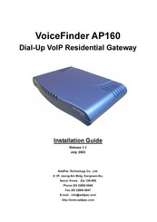 AddPac VoiceFinder AP 160 Installation Manual
