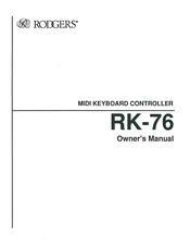 Rodgers RK-76 Owner's Manual