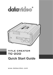 Datavideo TC-200 Quick Start Manual