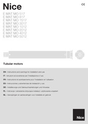 Nice E MAT MO 2012 Instructions And Warnings For Installation And Use
