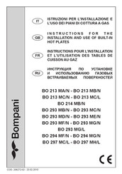 Bompani BO 293 MG/L Instructions For The Installation And Use
