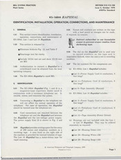 Bell System Practices KS-16844 RAPIDIAL Installation, Operation And Maintenance Manual
