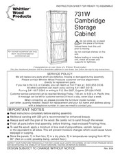 Whittier Wood 731W Instruction Sheet