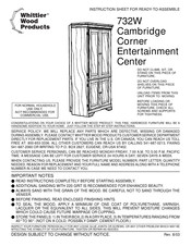 Whittier Wood 732W Instruction Sheet