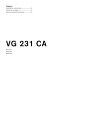 Gaggenau VG 231 CA Installation Instructions Manual