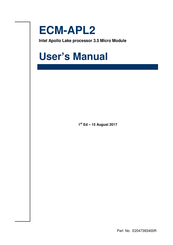 Avalue Technology ECM-APL2 User's Manual & Installation Instructions