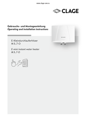 Clage M 4-O Operating And Installation Instructions