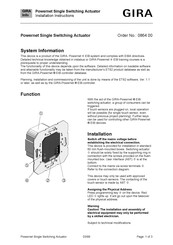 Gira Powernet Single Switching Actuator Installation Instructions