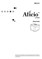 Ricoh Aficio CL800 Setup Manual