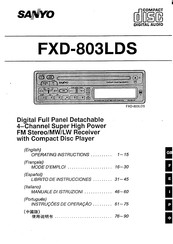 Sanyo FXD-803LDS Operating Instructions Manual