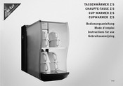 Jura CUPWARMER S Instructions For Use Manual