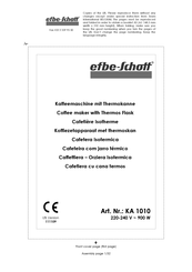 EFBE-SCHOTT KA 1010 Operating Instructions Manual