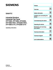 Siemens INOX PRO SIMATIC IFP1900 Operating Instructions Manual
