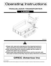 OREC America LS360 Operating Instructions Manual