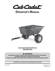 Cub Cadet 19A40037100 Operator's Manual