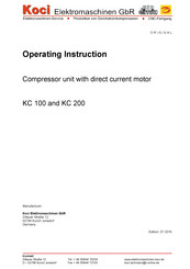 Koci Elektromaschinen KC 100 Operating	 Instruction