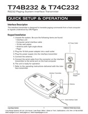 Long Range Systems T74C232 Quick Setup & Operation