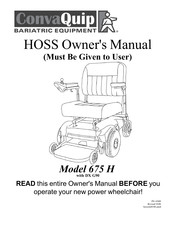 ConvaQuip 675 H Owner's Manual