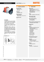 Bartec 07-3323-3 Series Operating Instructions