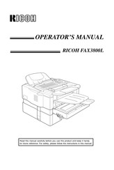 Ricoh FAX3800L Operator's Manual