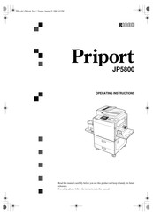 Ricoh Priport JP5800 Operating Instructions Manual