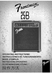 Fender Frontman 25B Operating Instructions Manual