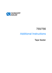 DURKOPP ADLER 756 Additional Instructions