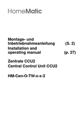 HomeMatic CCU2 Installation And Operating Manual