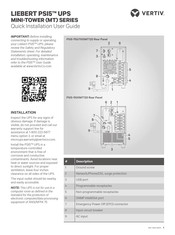 Vertiv LIEBERT PSI5 MINI-TOWER PSI5-1500MT120 Quick Installation User's Manual